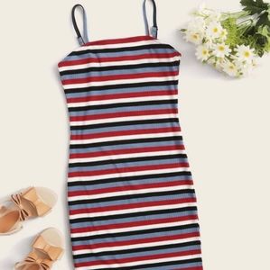 SHEIN Girl's Striped Spaghetti Strap Dress